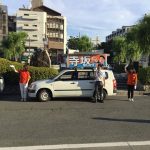 【阪急武庫之荘駅で演説です】
