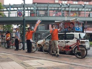【昨日は明石市議会から中西レオ議員、伊丹市議会から杉一議員が応援に駆けつけて下さいました！】