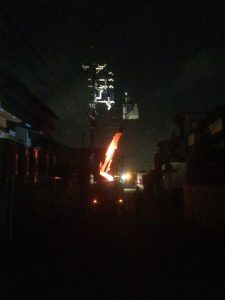 【現在浜田町電気復旧作業中】